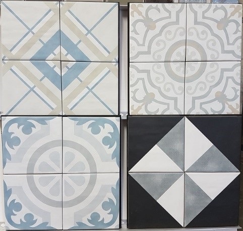 Retro style patterned tiles